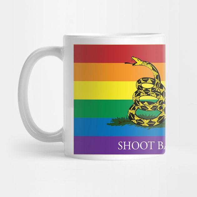 Shoot Back Rainbow Gadsden Flag by Operation Blazing Sword